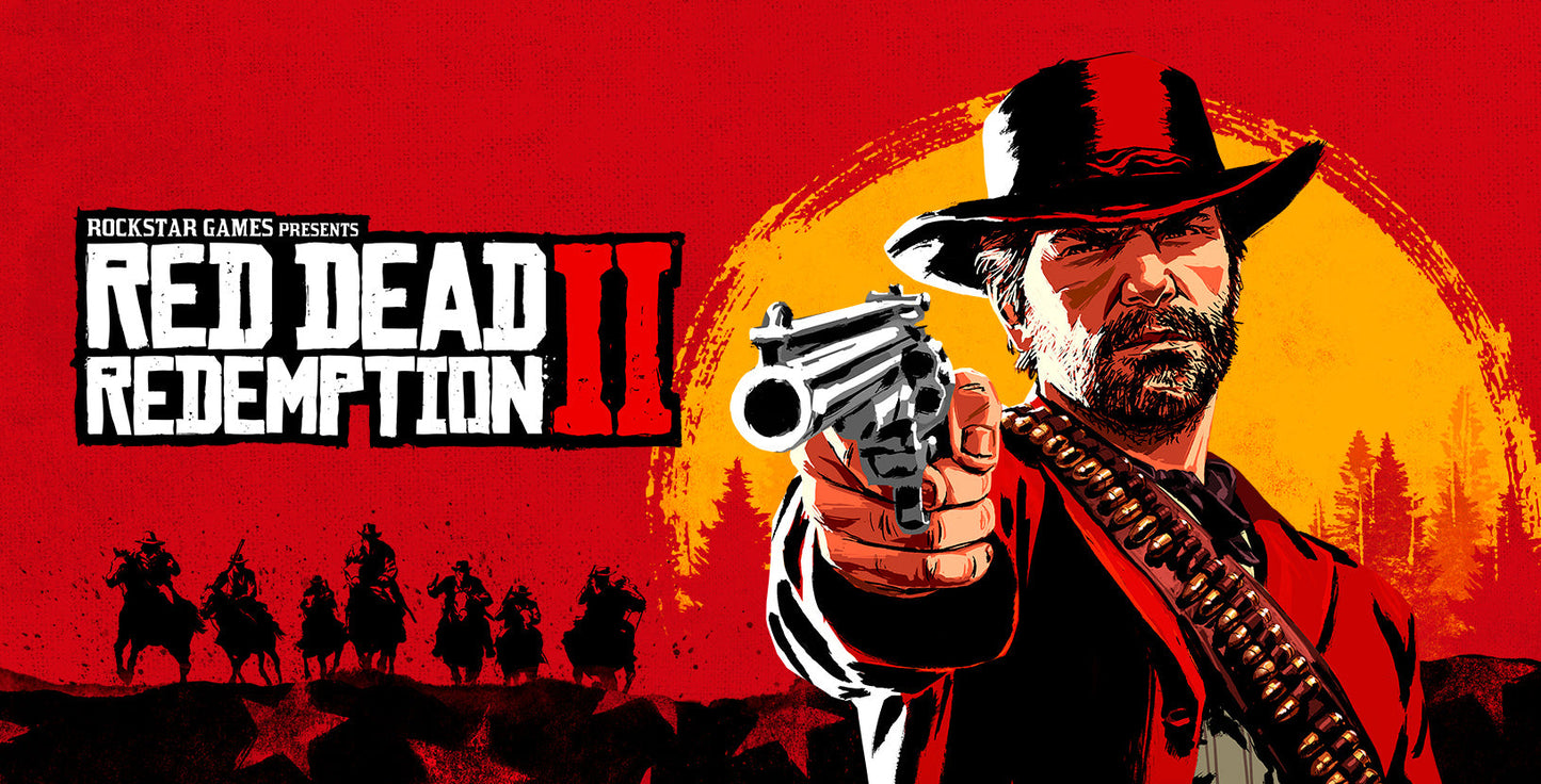Red Dead Redemption 4 game cover featuring Western-style artwork and title on the front, displayed on a white background.
